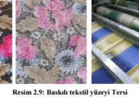 Baskili tekstil yuzeyi